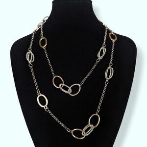 (2/$20) Long Metal Oval Link Necklace